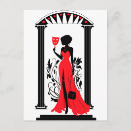 Grafiksilhuett av en kvinna vykort