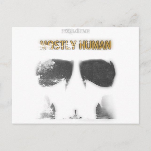 Grafikstencil: Mest mänsklig Vykort (Framsida)