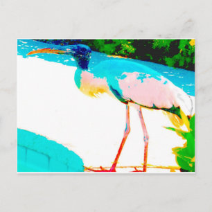 Grafiktema för tropisk stork vykort