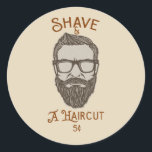 Grafiktyp för Shave & A Haircut Retro Barber Shop Runt Klistermärke<br><div class="desc">Matchande objekt är tillgängliga.</div>