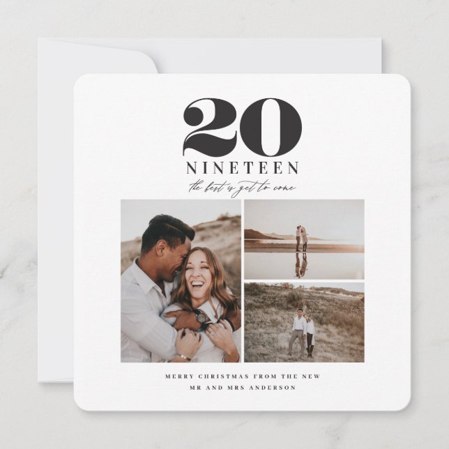 Grafiktypografi - nytt helgdag-fotokort julkort (Framsida)