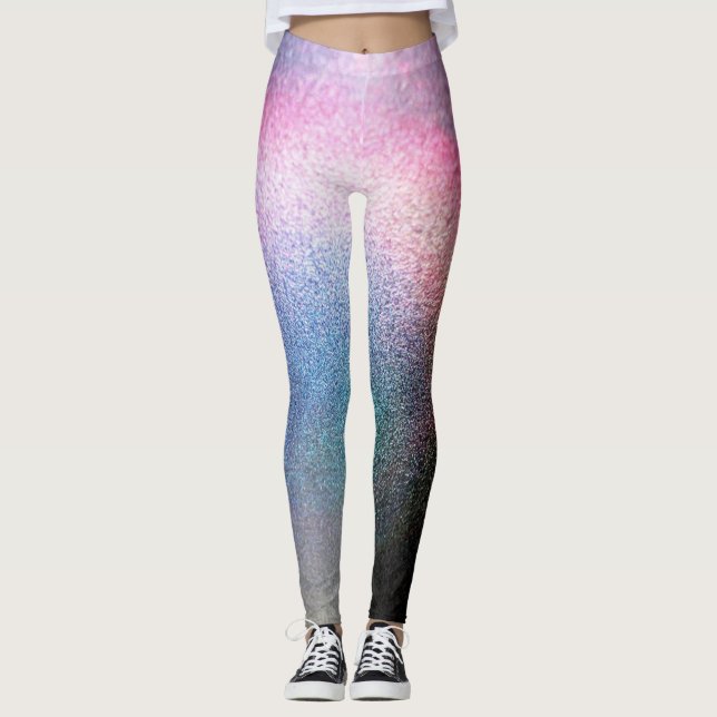 Grafikutskrift för regnbåge med Färg-glittrade eff Leggings (Framsida)