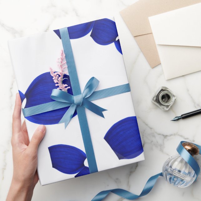 Grafisches Muster blau Geschenkpapier Presentpapper (Gifting)