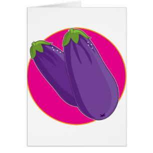 Grafisk aubergine hälsningskort
