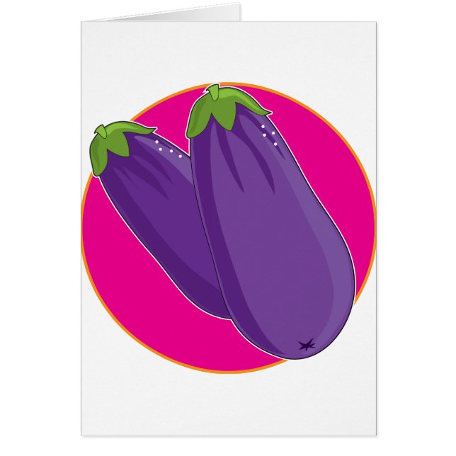 Grafisk aubergine hälsningskort (Framsidan)