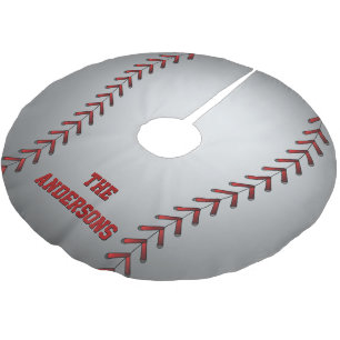 Grafisk baseball julgransmatta borstad polyester