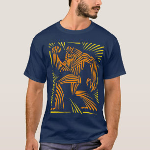 Grafisk Bigfoot träsnitt - vuxen utslagsplats Tee Shirt