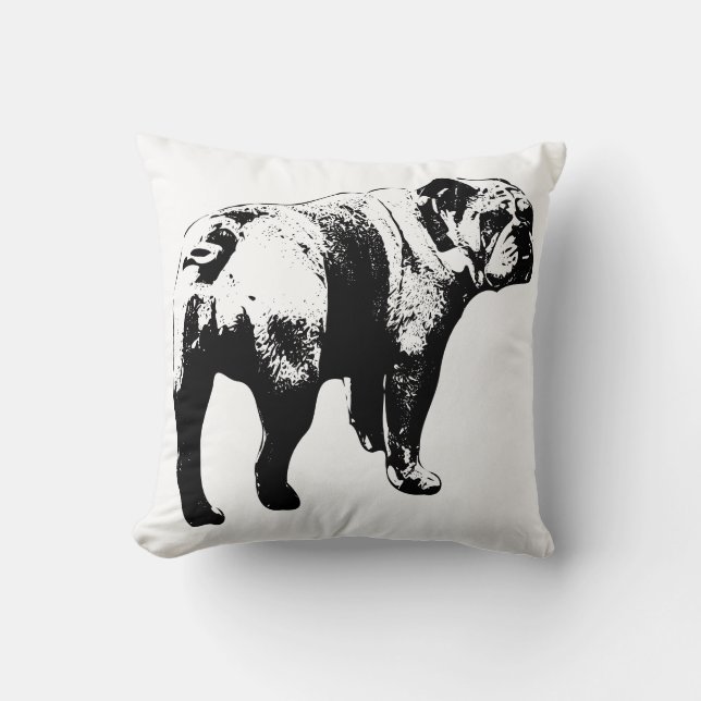 Grafisk Bulldog, Mysig Kant Kudde (Framsida)