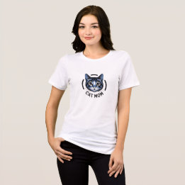 Grafisk Cat Mom T-shirt för kvinnor