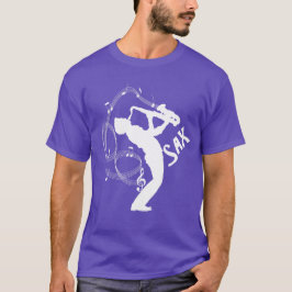 Grafisk coola för musik notersaxofonspelare tee shirt