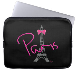 Grafisk coola för svart för Paris frankrikeEiffe Laptop Sleeve