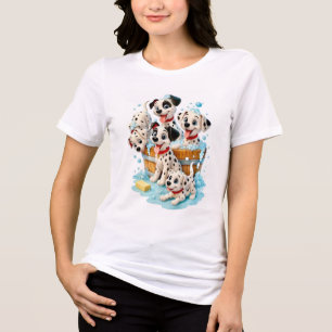 Grafisk damt-shirt med valpkärlek t shirt