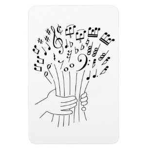 Grafisk design: blommor av musik noter - magnet