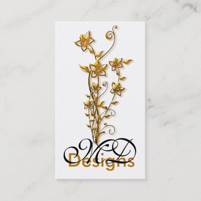 Grafisk design för guld- blomma:: Visitkort (Framsida)