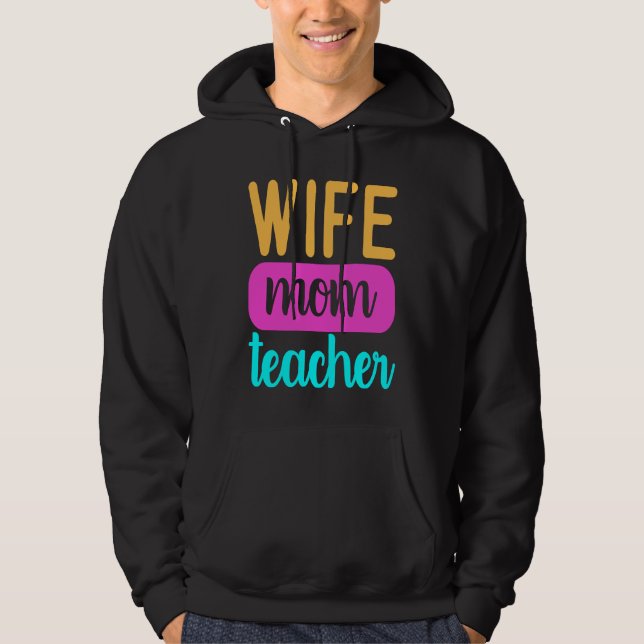 Grafisk design för Mama Hemundervisning Hustru Mam Hoodie (Framsida)