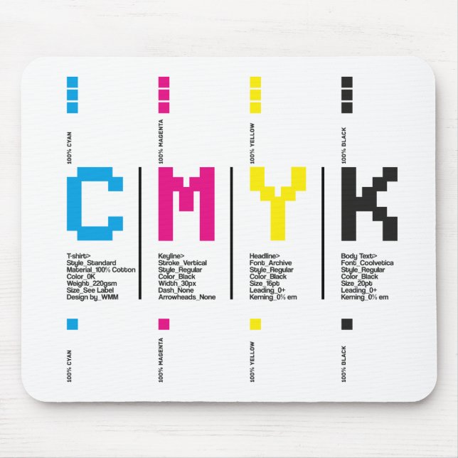 Grafisk Designer CMYK Bläcktryck Musmatta (Framsidan)