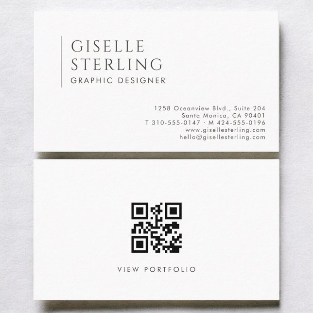 Grafisk designer Modern professionell QR-kod Visitkort (Skapare uppladdad)