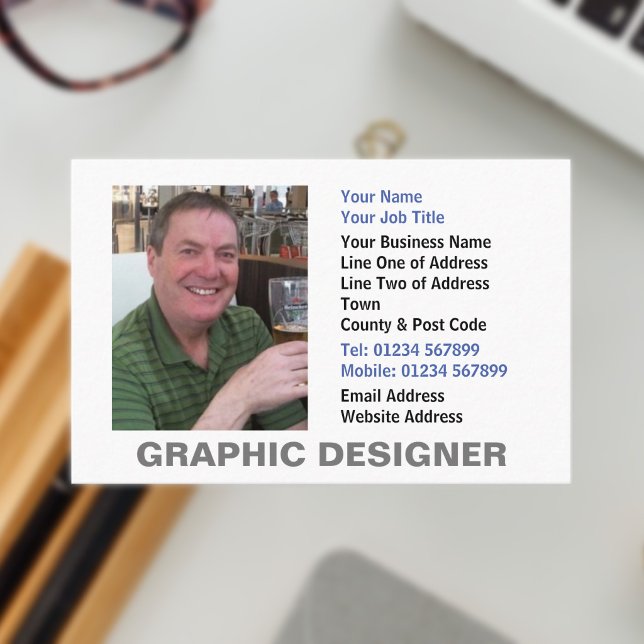 Grafisk designers fotobutikskort visitkort (Graphic Designer Business Card)