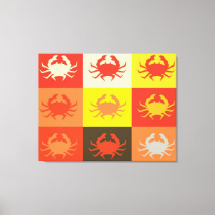 Grafisk designpopkonst med krabbor 5 canvastryck