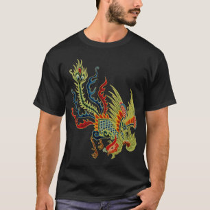 Grafisk drake med tupphuvudet t-shirt