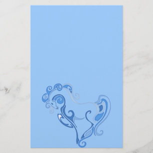 Grafisk elegant häst brevpapper