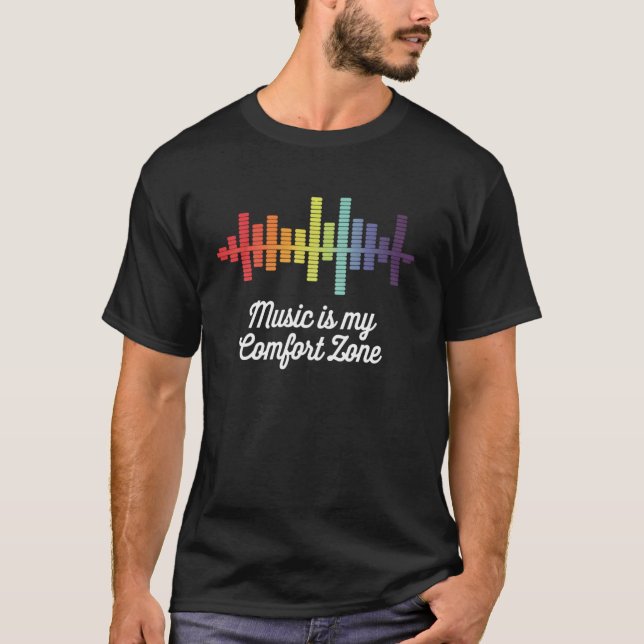 Grafisk Equalizer Musik Citat T Shirt (Framsida)