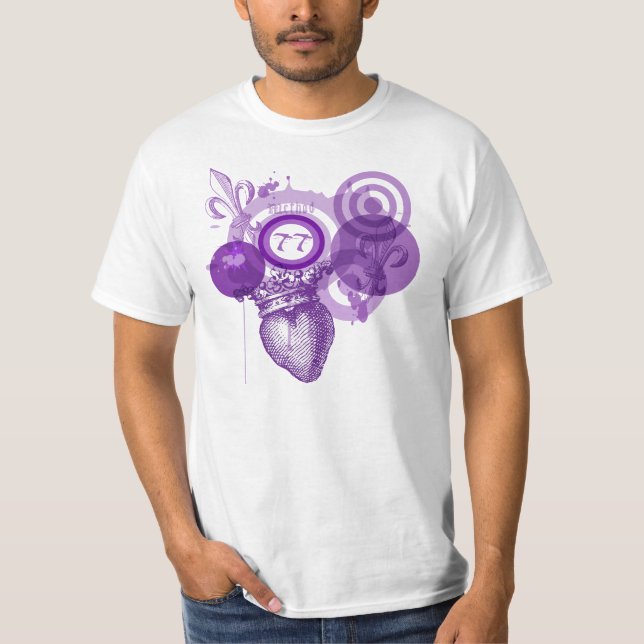 Grafisk Fleur hjärta T Shirt (Framsida)