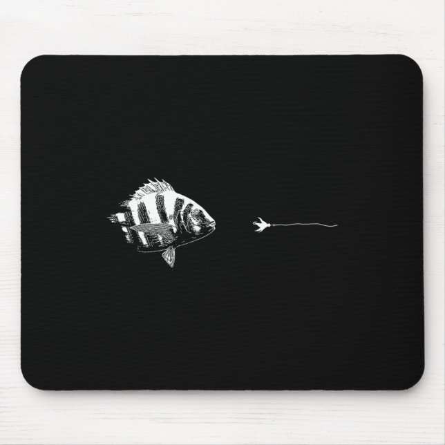 Grafisk flugfiske krok line - Fisk Sheepshead  Musmatta (Framsidan)
