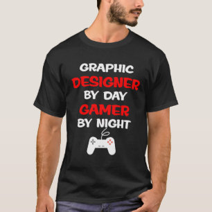 Grafisk formgivare av daggameren vid nattT-tröja T-shirt