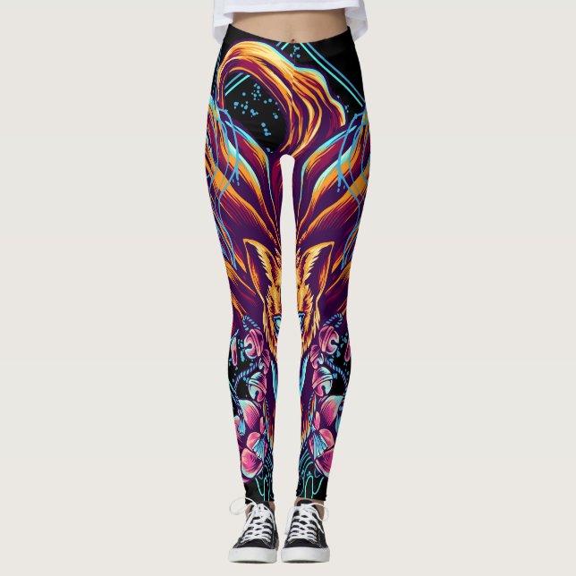 Grafisk fusion leggings (Framsida)