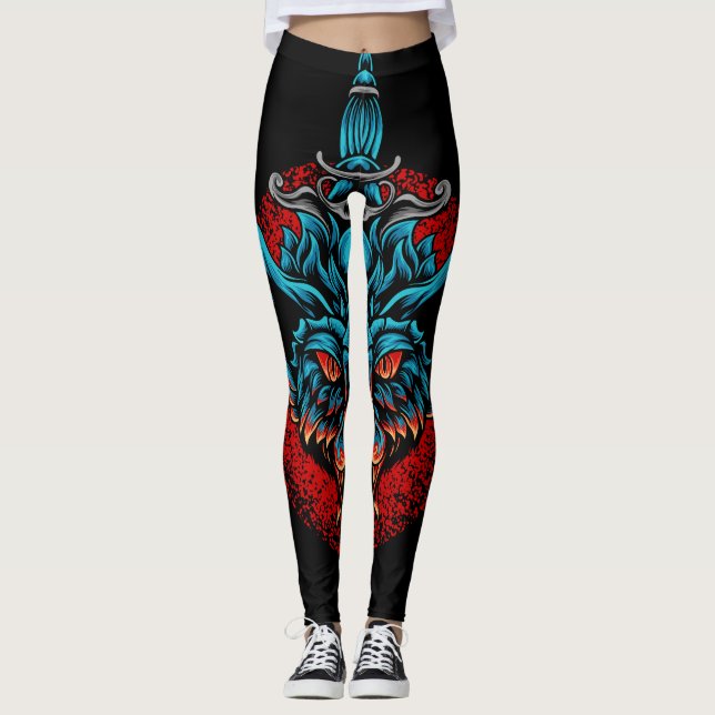 Grafisk fusion leggings (Framsida)