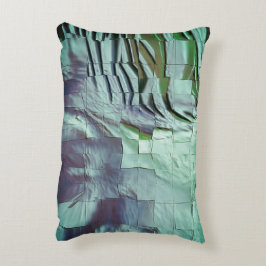 Gråfisk grönt mosaik med mjuk skulptering och sati prydnadskudde