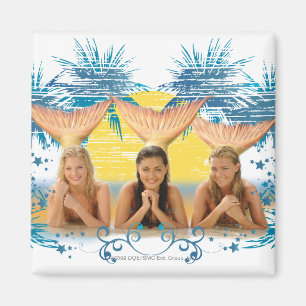 Grafisk gruppblåttpalmträd magnet
