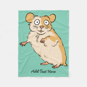 Grafisk gullig beställnings- Hamster Fleecefilt