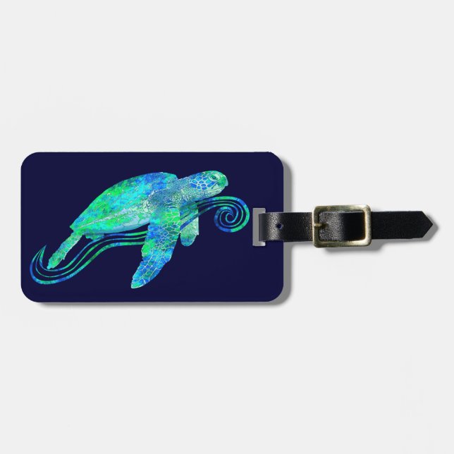 Grafisk havssköldpadda bagagebricka (Horisontell Framsida)
