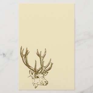 Grafisk Head illustration för hjort Brevpapper