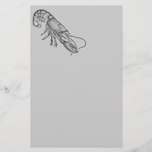 Grafisk hummer för vintage brevpapper