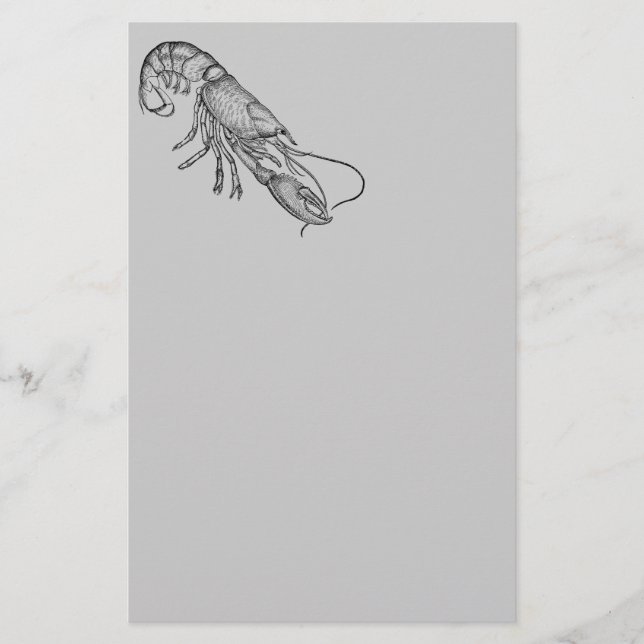 Grafisk hummer för vintage brevpapper (Framsida)