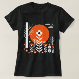 Grafisk illustration av ett nattlandskap t shirt