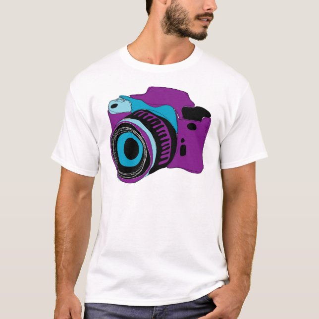 Grafisk illustration för skraj kamera tee (Framsida)