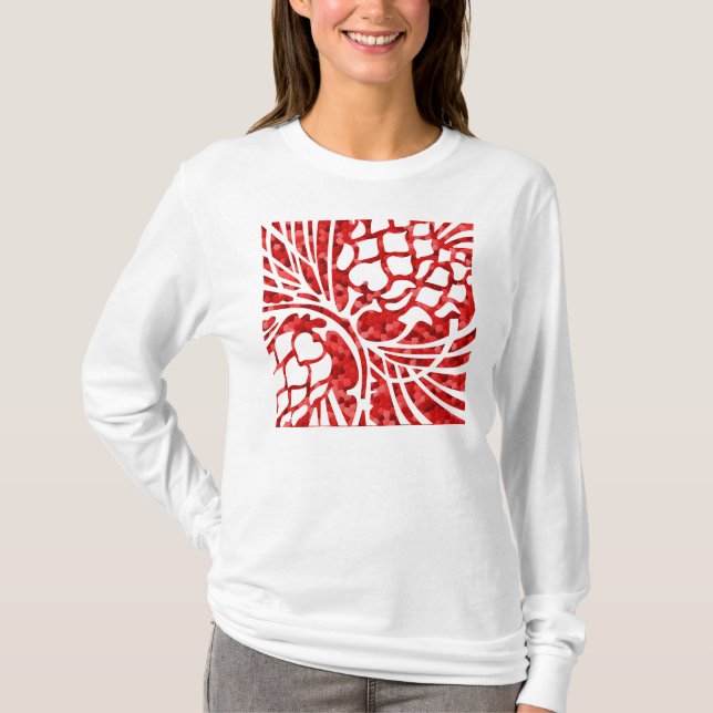 Grafisk julPinecones konst Tee (Framsida)