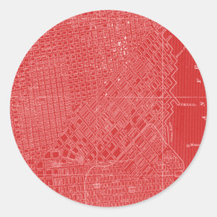 Grafisk karta av San Francisco Runt Klistermärke