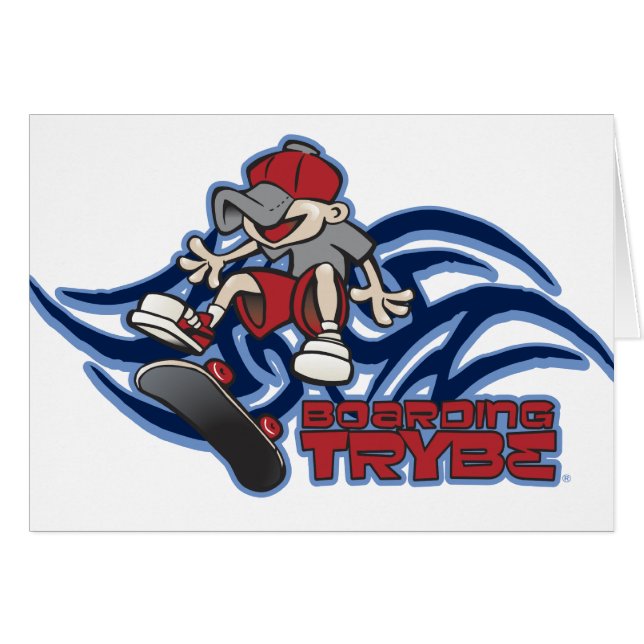 Grafisk Kidflip Skateboarding Hälsningskort (Framsidan Horizontal)
