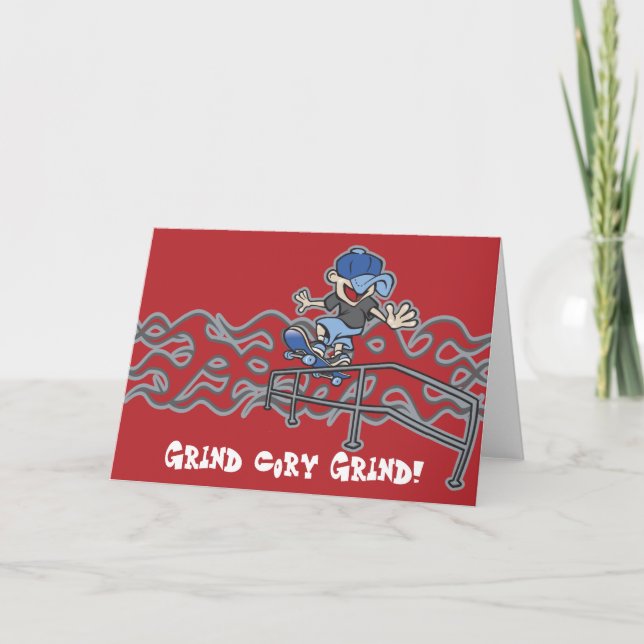 Grafisk Kidslide Skateboarding Kort (Framsida)