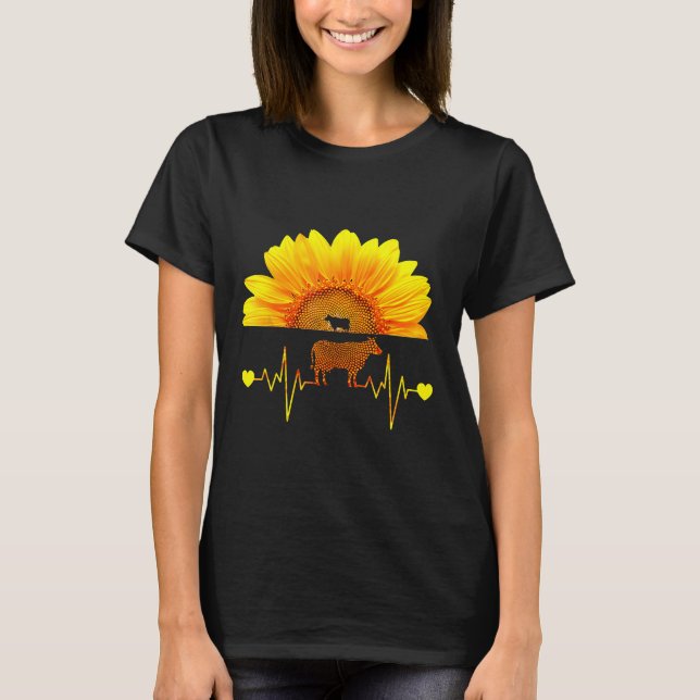 Grafisk ko solros för ko t shirt (Framsida)