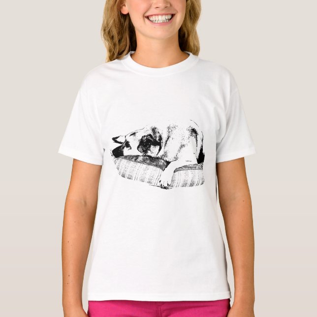 Grafisk komfort, Lugnande hund T-shirt (Framsida)
