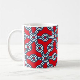 grafisk lattice sömlös mönster med hexagons gri kaffemugg