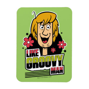 Grafisk lurvig "lik Groovy man" Magnet