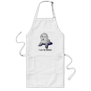 Grafisk Maltipoo gullig valp Långt Förkläde