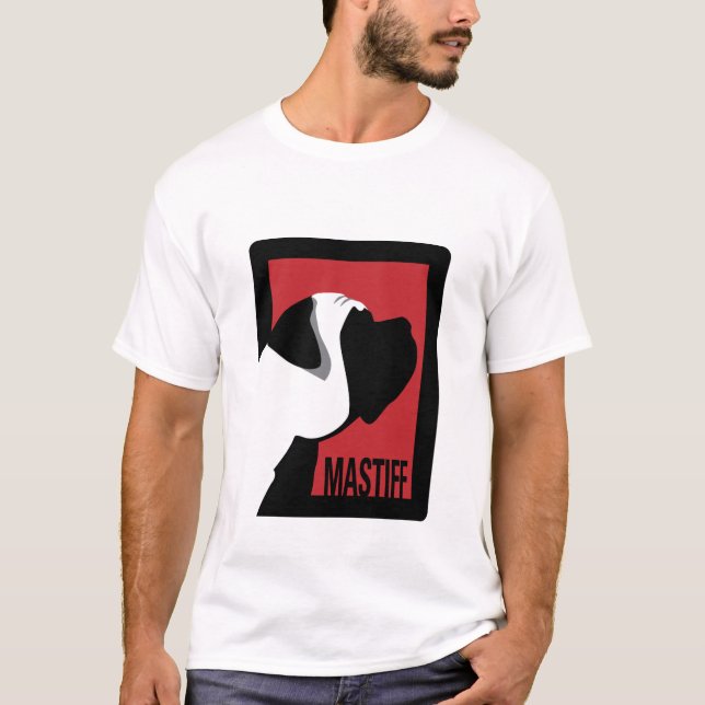 Grafisk Mastiff och ord 2 sid T-tröja Tee Shirt (Framsida)